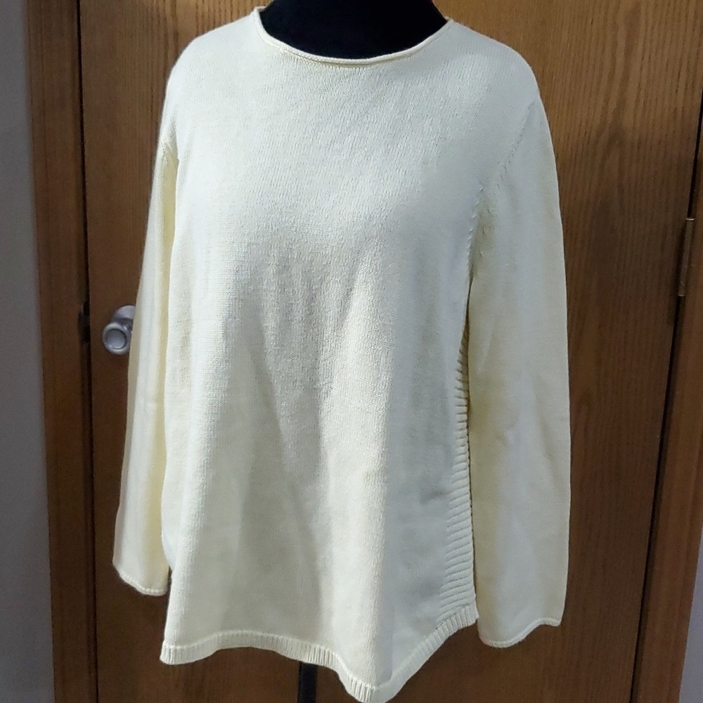 J Jill warm knit crew neck sweater cotton wool blend